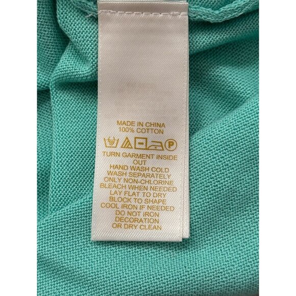 Kate Spade Short Sleeve Sweater Pearl Collar Embellish Knit Top Mint Green Sz L - Picture 7 of 7